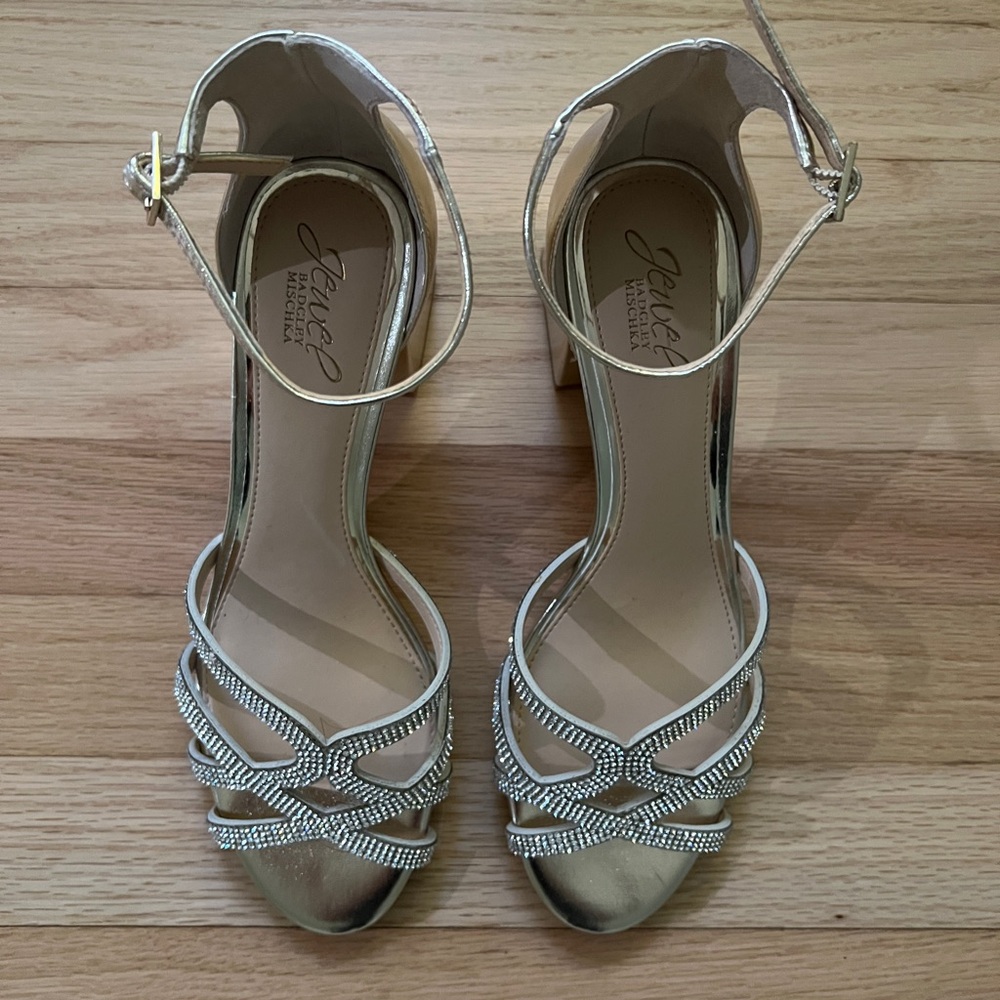 Jeweled Block Heels